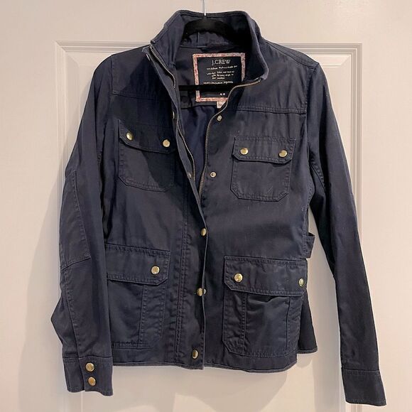 EUC J. Crew Army Jacket Navy Sz. S - Picture 1 of 3